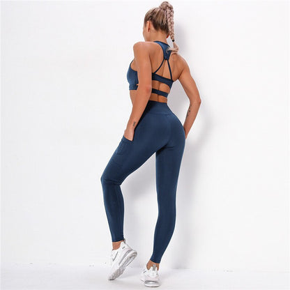Striped Sports Suits Gym Training Yoga Leggings Sets Women Tracksuits Fitness Outfit Running Workout Sets