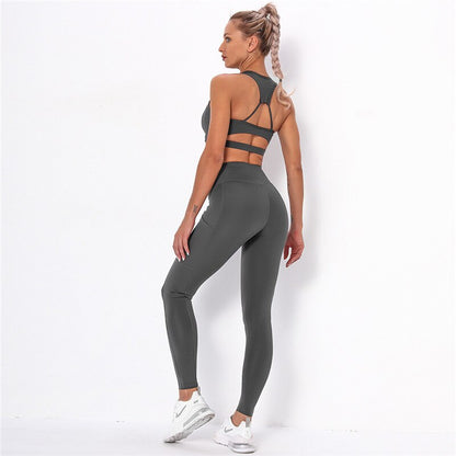 Striped Sports Suits Gym Training Yoga Leggings Sets Women Tracksuits Fitness Outfit Running Workout Sets