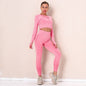 Women Yoga Suits Fitness Longsleeve Tops Push Up Leggings 2 Piece