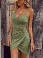 Bandeau Sling Slim-fit Slimming Pleated Dress