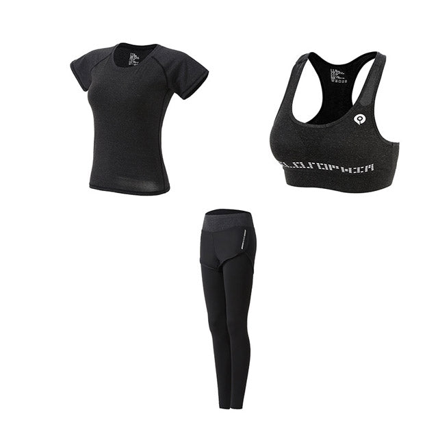 Women Yoga Sport Suit quick Dry Bra Set 5 Piece Female Short-sleeved shorts long pants Outdoor Sportswear Fitness suit