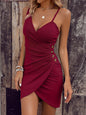 Bandeau Sling Slim-fit Slimming Pleated Dress
