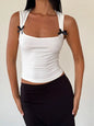Bow Detail Square Neck Cropped Tank