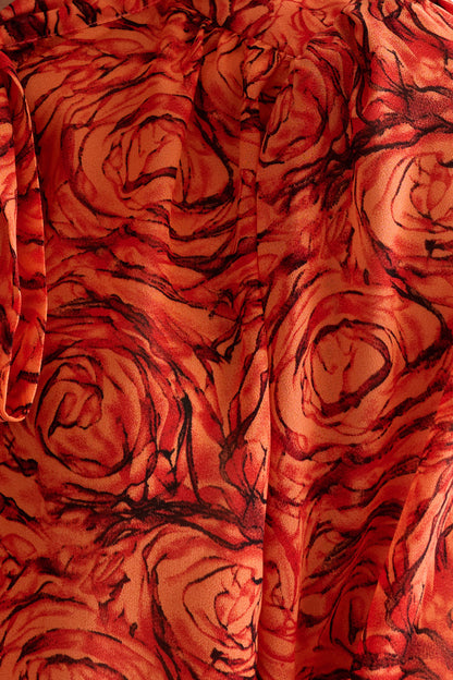 Huxley Rosechild Jersey Top Circle Skirt Midi Dress - Apricot