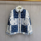 Autumn And Winter Ethnic Style Floral Contrast Color Thin Embroidery Cotton-padded Jacket