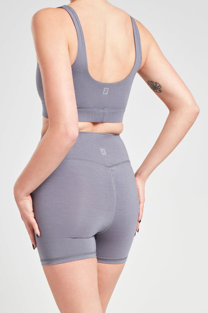 Short Biker Shorts - Pearl Grey
