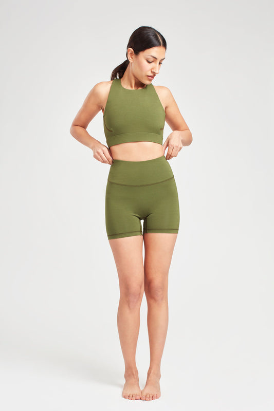 Short Biker Shorts - Earth Khaki